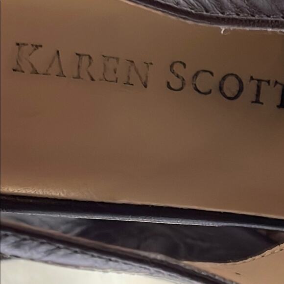 Karen Scott Elegant Brown Slingback Heels. 6.5M - Picture 2 of 4